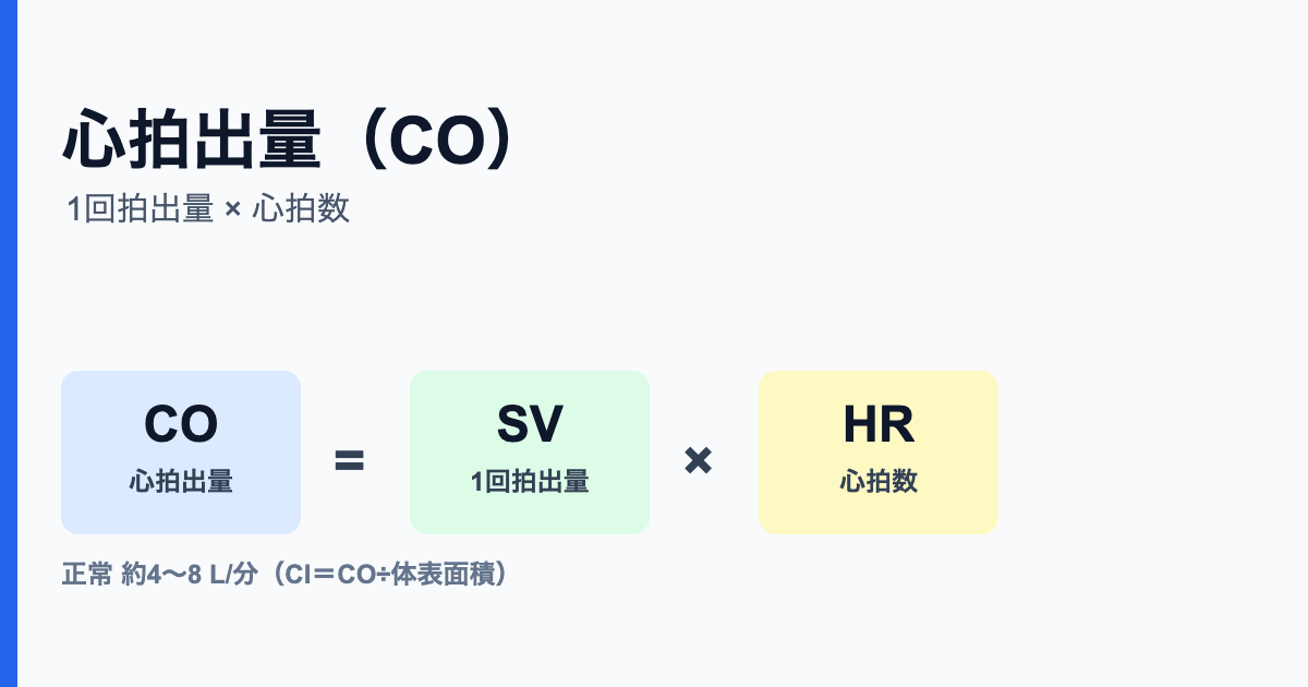 心拍出量 CO=SV×HR