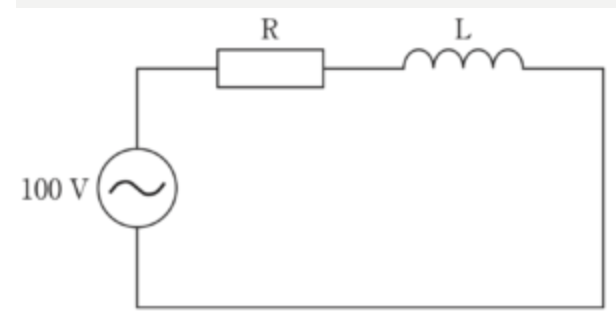 第30回午後50問<br><br>RL直列回路（電源100V）” width=”430″ height=”222″/></figure>



1. 0<br>2. 20<br>3. 40<br>4. 60<br>5. 80<br><br><strong>正解：5（80V）</strong><br>



電源100VのRL直列回路です。交流では、抵抗の電圧V_Rとコイルの電圧V_Lは<strong>位相が90°ずれている</strong>ため、単純な足し算ではなく<strong>直角三角形（ベクトル）で合成</strong>します。<br>電源電圧V＝√(V_R²＋V_L²)。<br>100²＝60²＋V_L² → V_L²＝10000−3600＝6400 → V_L＝<strong>80V</strong>。<br>（60・80・100の3:4:5の直角三角形。交流の電圧はベクトルで足す、が最大のポイント）<br>




<h2><span id=